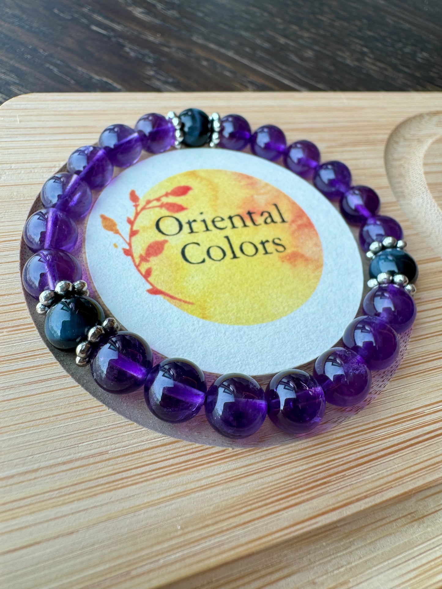 Auspicious clouds relationship, clarity, guidance Amethyst bracelet
