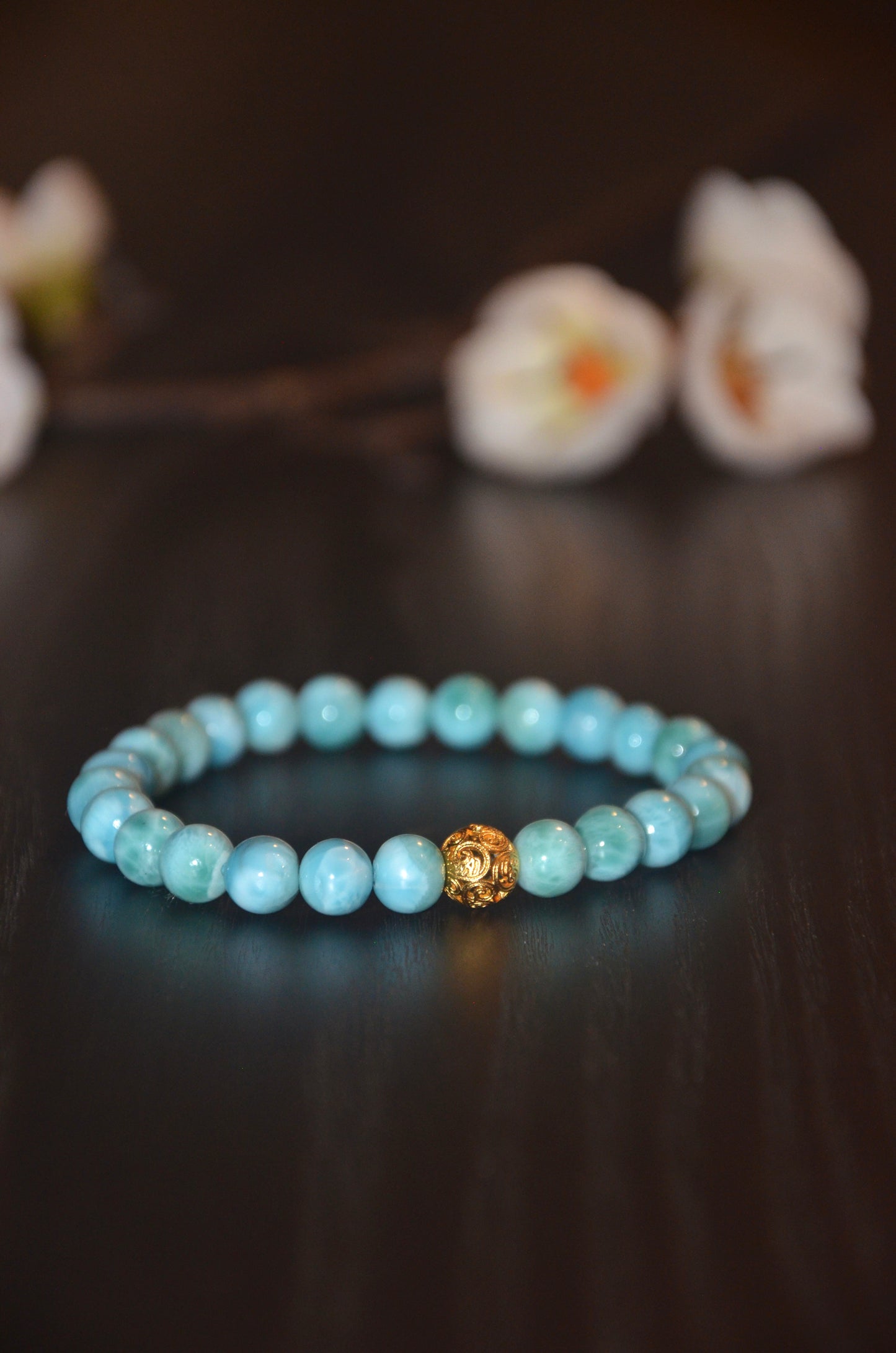 Blooming hydrangeas healing, guidance, clarity Larima bracelet