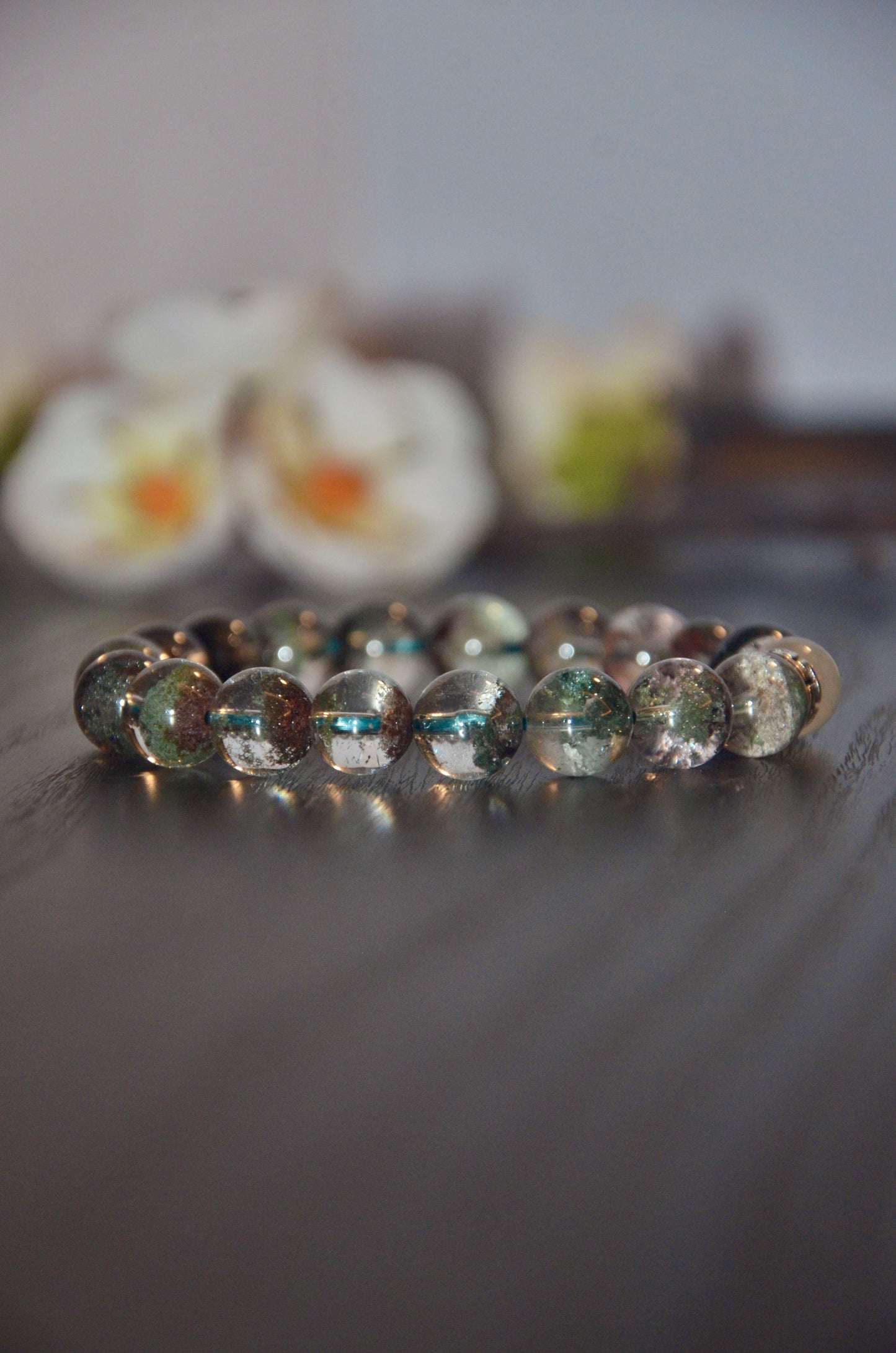 Striking tiger prosperity, fortune, protection Green Phantom bracelet