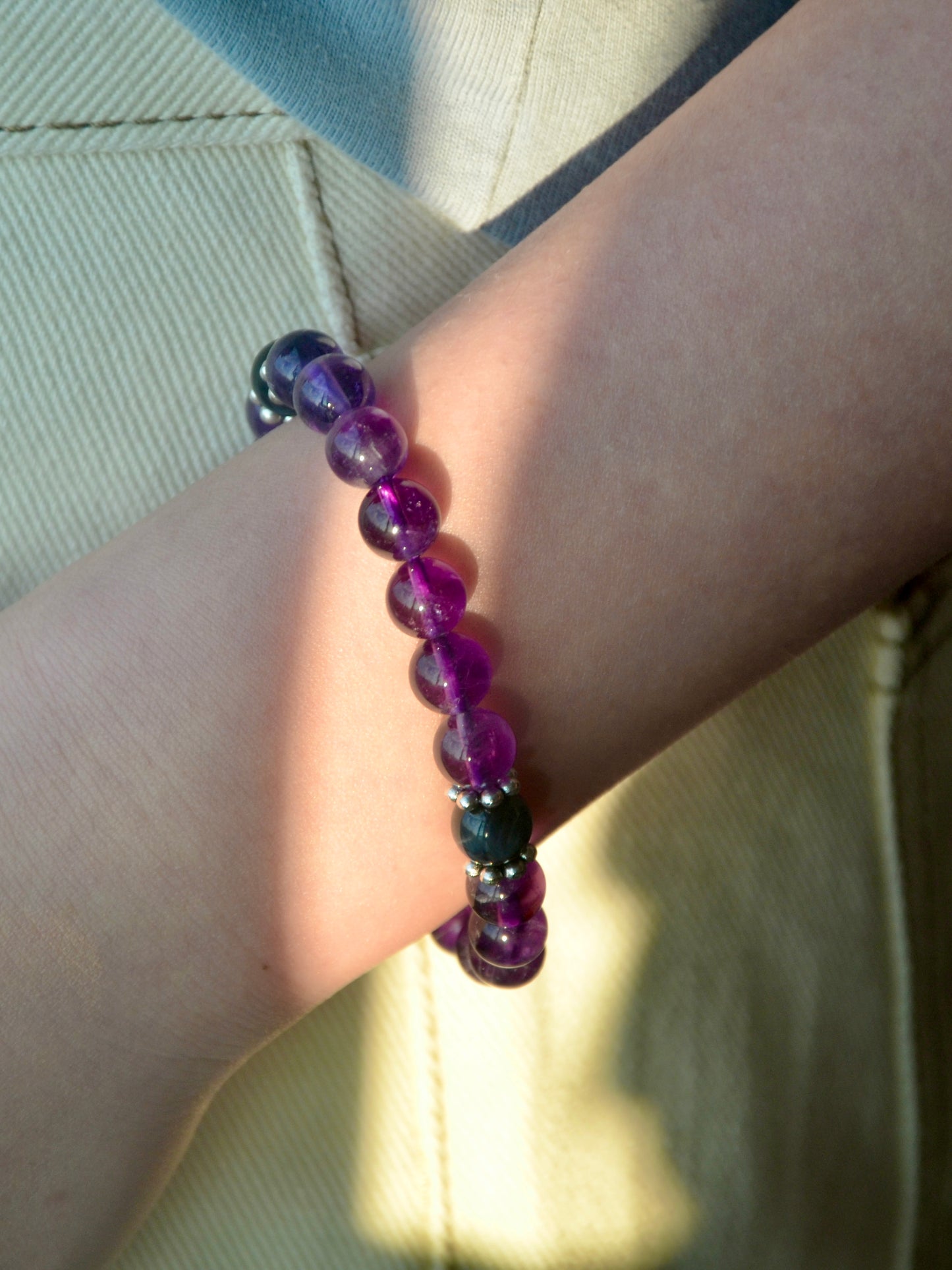 Auspicious clouds relationship, clarity, guidance Amethyst bracelet