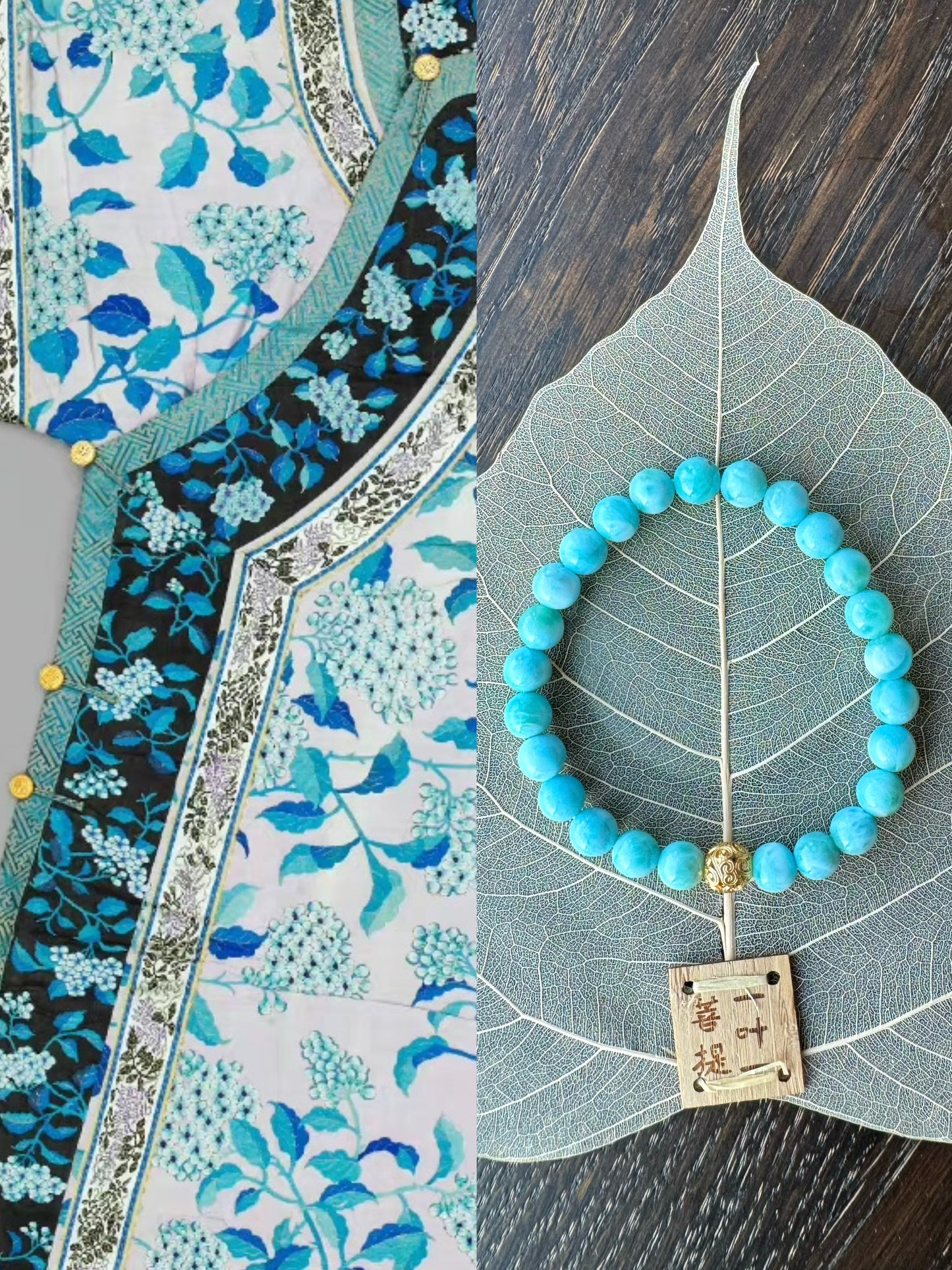 Blooming hydrangeas healing, guidance, clarity Larima bracelet