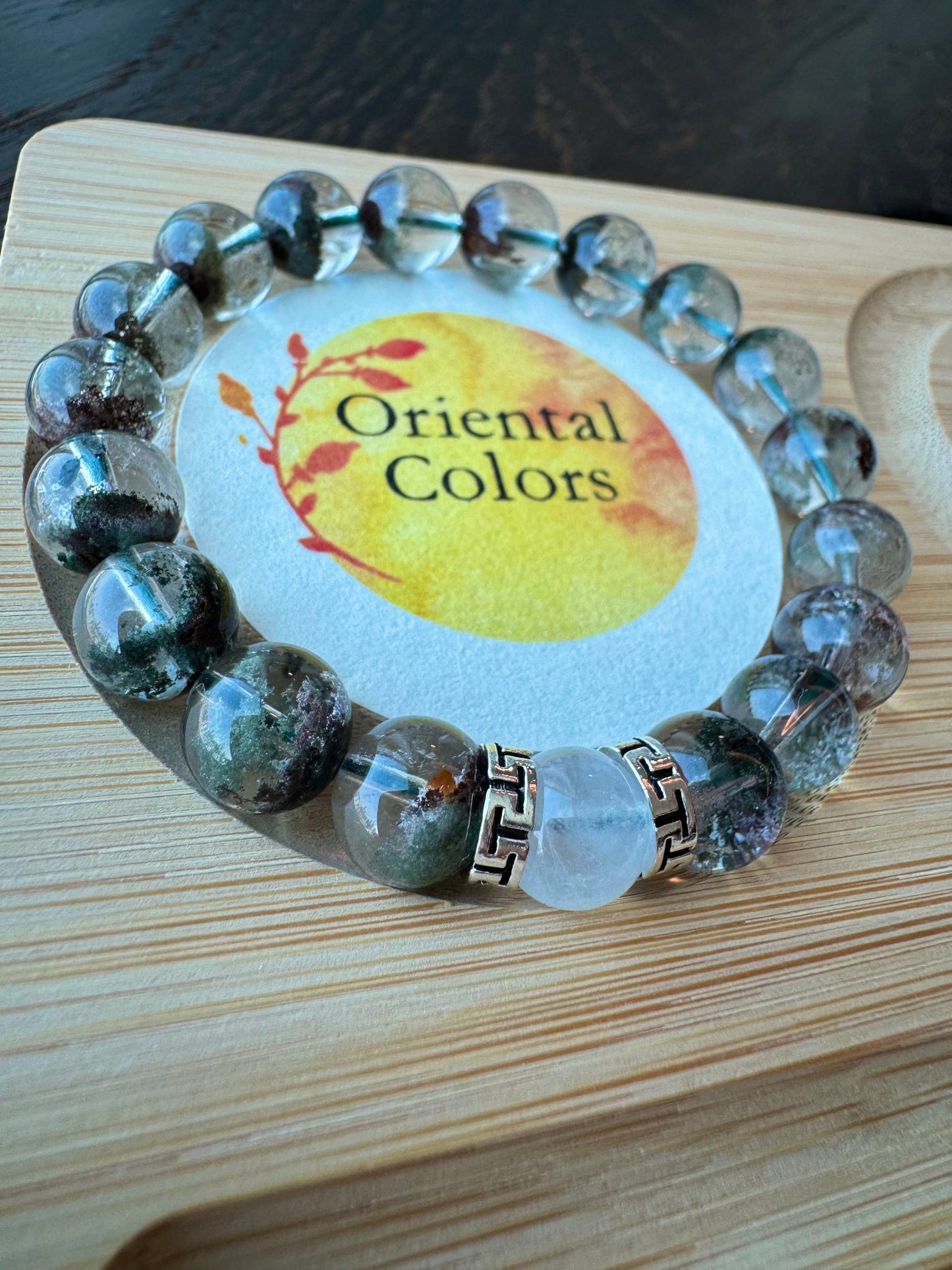 Striking tiger prosperity, fortune, protection Green Phantom bracelet